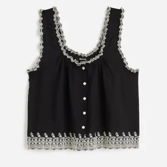 Madewell Embroidered Scalloped Tank - Picture 6 of 7